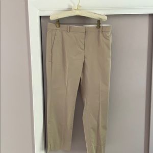 Ann Taylor NWT Cotton Sateen Tan Ankle Pant sz 10